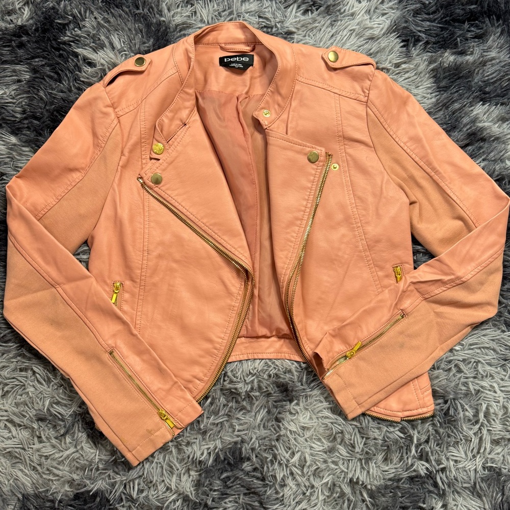 Pink BEBE Leather Jacket